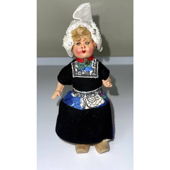 None Other - Made in Holland Dutch Doll with Clogs‎ Vintage 7 inch Hand Painted